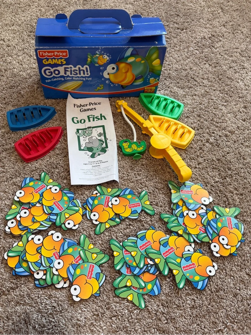 Fisher-Price Go Fish! Game COMPLETE Vintage 2000   Preschool Color Matching Kdg